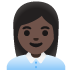 👩🏿‍💼 woman office worker: dark skin tone display on Google